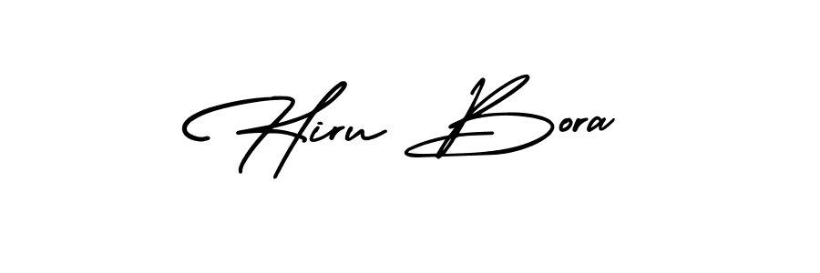 Hiru Bora stylish signature style. Best Handwritten Sign (AmerikaSignatureDemo-Regular) for my name. Handwritten Signature Collection Ideas for my name Hiru Bora. Hiru Bora signature style 3 images and pictures png
