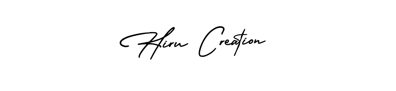 How to make Hiru Creation name signature. Use AmerikaSignatureDemo-Regular style for creating short signs online. This is the latest handwritten sign. Hiru Creation signature style 3 images and pictures png