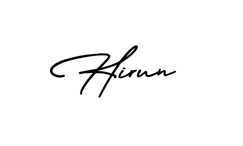 Make a beautiful signature design for name Hirun. With this signature (AmerikaSignatureDemo-Regular) style, you can create a handwritten signature for free. Hirun signature style 3 images and pictures png