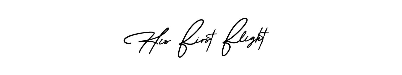 Also we have His First Flight name is the best signature style. Create professional handwritten signature collection using AmerikaSignatureDemo-Regular autograph style. His First Flight signature style 3 images and pictures png