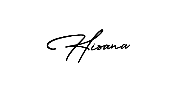 Use a signature maker to create a handwritten signature online. With this signature software, you can design (AmerikaSignatureDemo-Regular) your own signature for name Hisana. Hisana signature style 3 images and pictures png