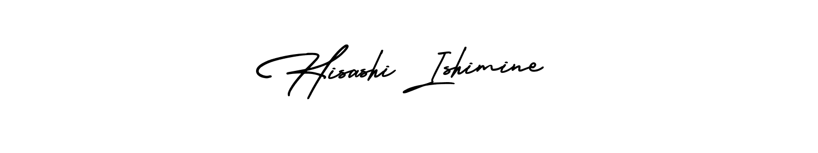 How to make Hisashi Ishimine name signature. Use AmerikaSignatureDemo-Regular style for creating short signs online. This is the latest handwritten sign. Hisashi Ishimine signature style 3 images and pictures png