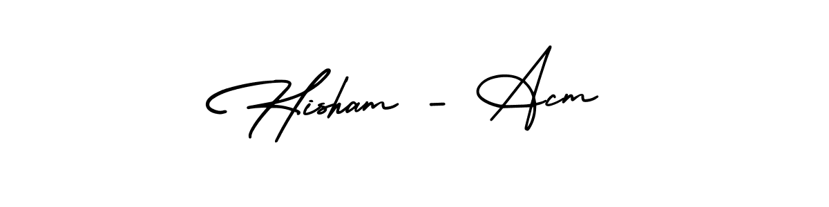 Hisham - Acm stylish signature style. Best Handwritten Sign (AmerikaSignatureDemo-Regular) for my name. Handwritten Signature Collection Ideas for my name Hisham - Acm. Hisham - Acm signature style 3 images and pictures png