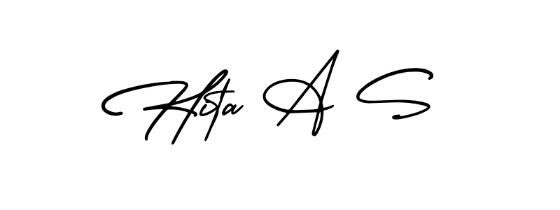 Hita A S stylish signature style. Best Handwritten Sign (AmerikaSignatureDemo-Regular) for my name. Handwritten Signature Collection Ideas for my name Hita A S. Hita A S signature style 3 images and pictures png