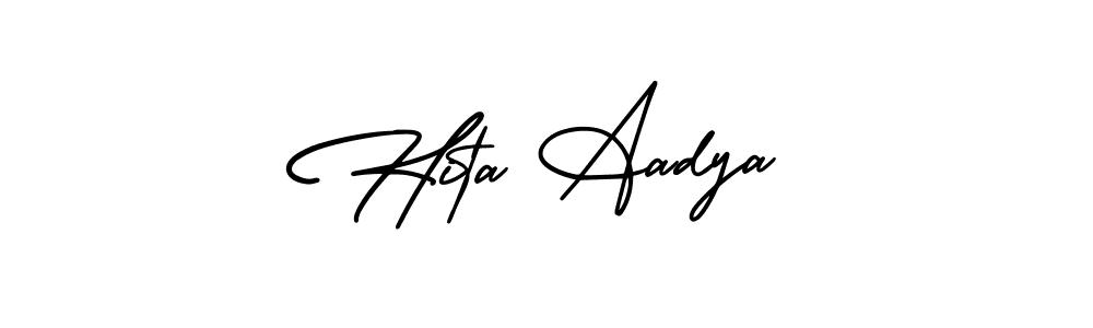 Hita Aadya stylish signature style. Best Handwritten Sign (AmerikaSignatureDemo-Regular) for my name. Handwritten Signature Collection Ideas for my name Hita Aadya. Hita Aadya signature style 3 images and pictures png