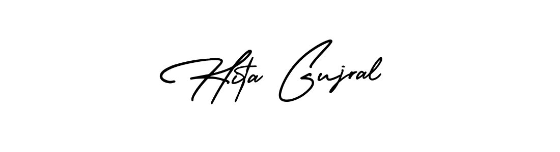 How to make Hita Gujral name signature. Use AmerikaSignatureDemo-Regular style for creating short signs online. This is the latest handwritten sign. Hita Gujral signature style 3 images and pictures png