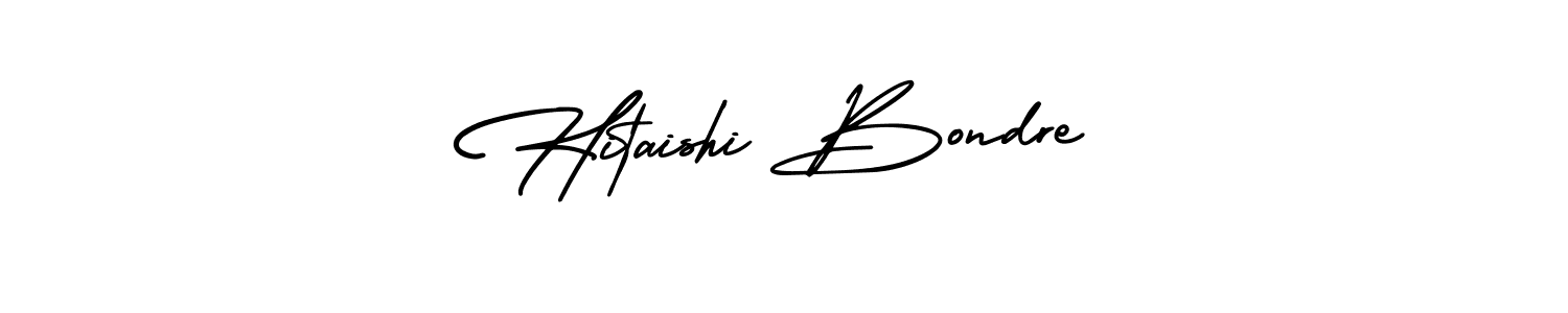 Create a beautiful signature design for name Hitaishi Bondre. With this signature (AmerikaSignatureDemo-Regular) fonts, you can make a handwritten signature for free. Hitaishi Bondre signature style 3 images and pictures png