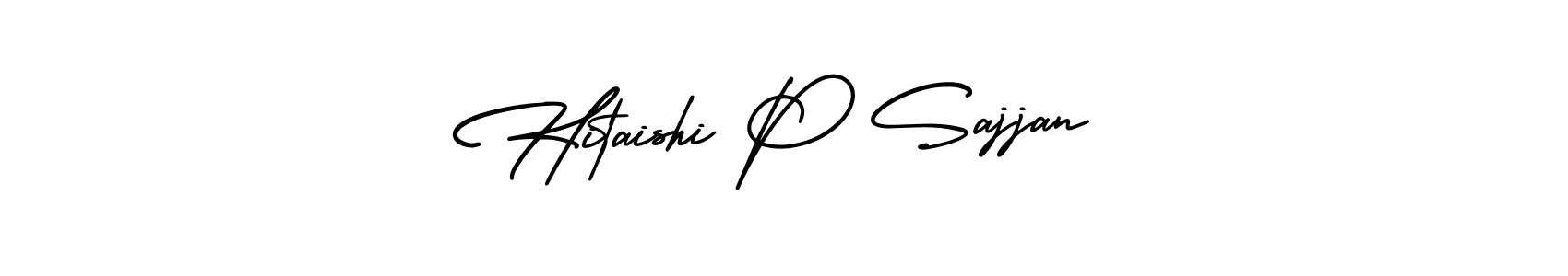 AmerikaSignatureDemo-Regular is a professional signature style that is perfect for those who want to add a touch of class to their signature. It is also a great choice for those who want to make their signature more unique. Get Hitaishi P Sajjan name to fancy signature for free. Hitaishi P Sajjan signature style 3 images and pictures png