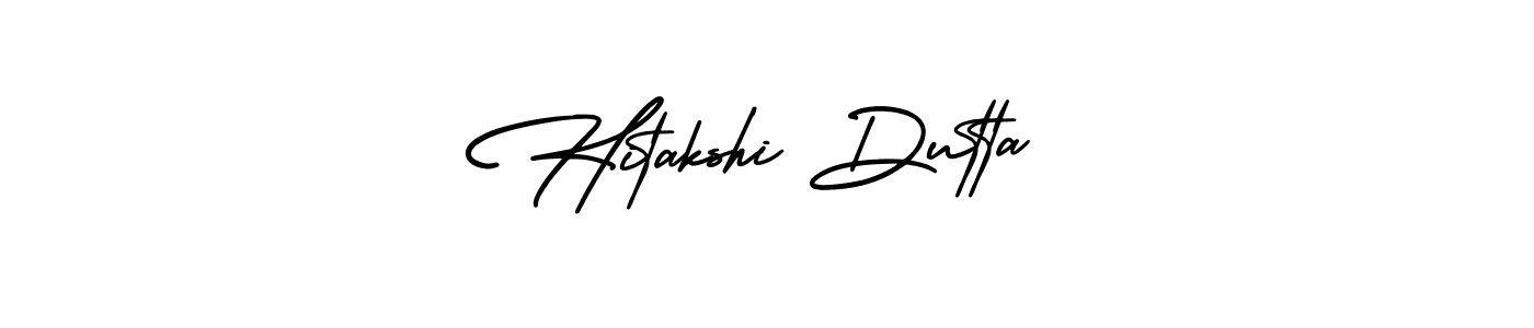 You should practise on your own different ways (AmerikaSignatureDemo-Regular) to write your name (Hitakshi Dutta) in signature. don't let someone else do it for you. Hitakshi Dutta signature style 3 images and pictures png