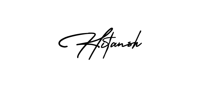 How to make Hitansh name signature. Use AmerikaSignatureDemo-Regular style for creating short signs online. This is the latest handwritten sign. Hitansh signature style 3 images and pictures png