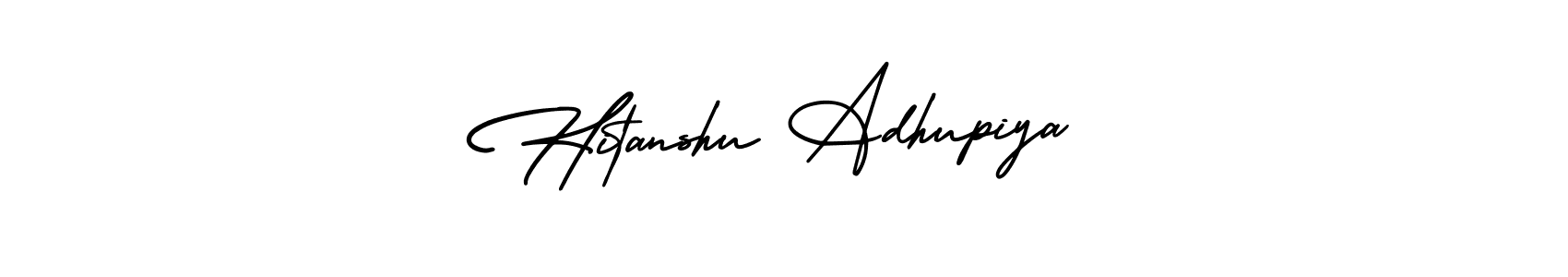 How to Draw Hitanshu Adhupiya signature style? AmerikaSignatureDemo-Regular is a latest design signature styles for name Hitanshu Adhupiya. Hitanshu Adhupiya signature style 3 images and pictures png