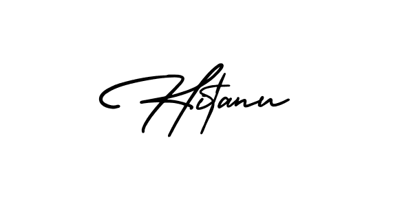 Create a beautiful signature design for name Hitanu. With this signature (AmerikaSignatureDemo-Regular) fonts, you can make a handwritten signature for free. Hitanu signature style 3 images and pictures png