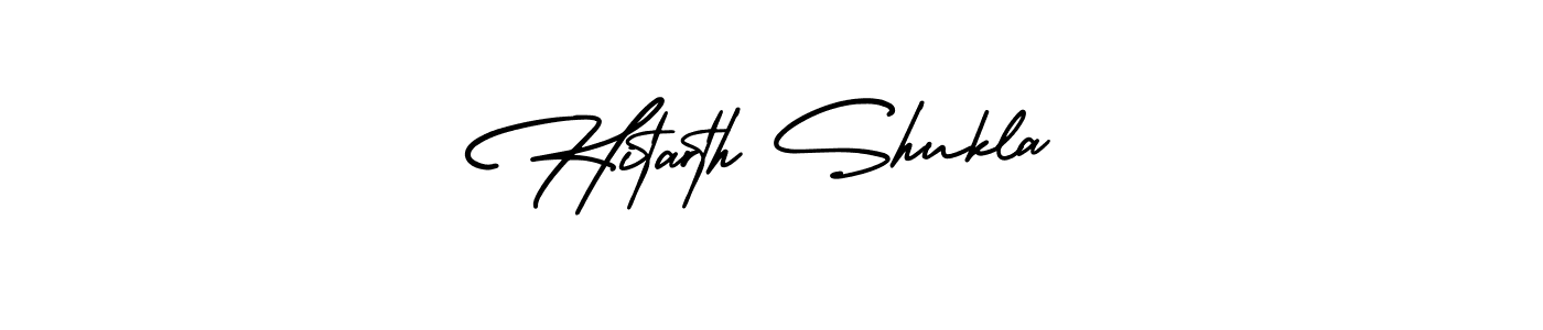 Make a beautiful signature design for name Hitarth Shukla. With this signature (AmerikaSignatureDemo-Regular) style, you can create a handwritten signature for free. Hitarth Shukla signature style 3 images and pictures png