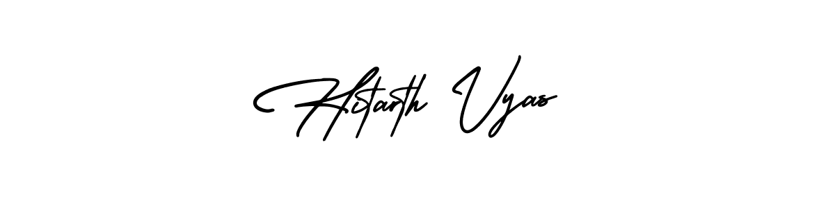 How to make Hitarth Vyas signature? AmerikaSignatureDemo-Regular is a professional autograph style. Create handwritten signature for Hitarth Vyas name. Hitarth Vyas signature style 3 images and pictures png