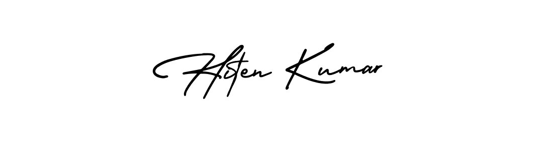 Use a signature maker to create a handwritten signature online. With this signature software, you can design (AmerikaSignatureDemo-Regular) your own signature for name Hiten Kumar. Hiten Kumar signature style 3 images and pictures png