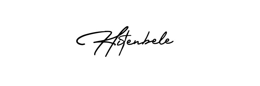 The best way (AmerikaSignatureDemo-Regular) to make a short signature is to pick only two or three words in your name. The name Hitenbele include a total of six letters. For converting this name. Hitenbele signature style 3 images and pictures png