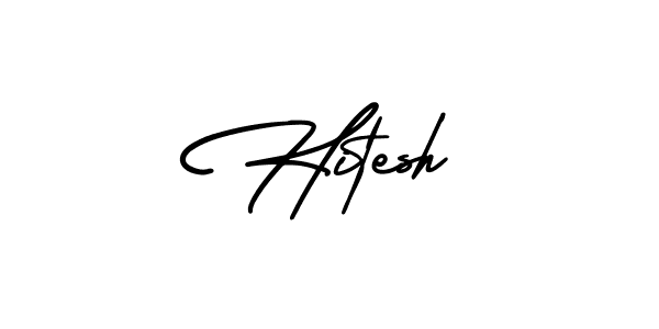 You should practise on your own different ways (AmerikaSignatureDemo-Regular) to write your name (Hitesh) in signature. don't let someone else do it for you. Hitesh signature style 3 images and pictures png