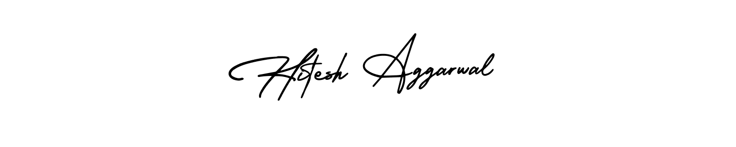 How to make Hitesh Aggarwal name signature. Use AmerikaSignatureDemo-Regular style for creating short signs online. This is the latest handwritten sign. Hitesh Aggarwal signature style 3 images and pictures png