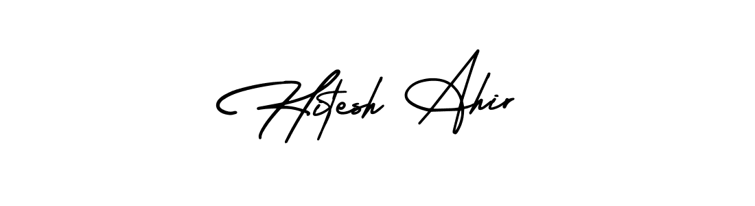 Design your own signature with our free online signature maker. With this signature software, you can create a handwritten (AmerikaSignatureDemo-Regular) signature for name Hitesh Ahir. Hitesh Ahir signature style 3 images and pictures png