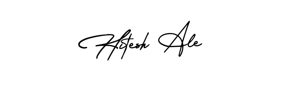 Create a beautiful signature design for name Hitesh Ale. With this signature (AmerikaSignatureDemo-Regular) fonts, you can make a handwritten signature for free. Hitesh Ale signature style 3 images and pictures png