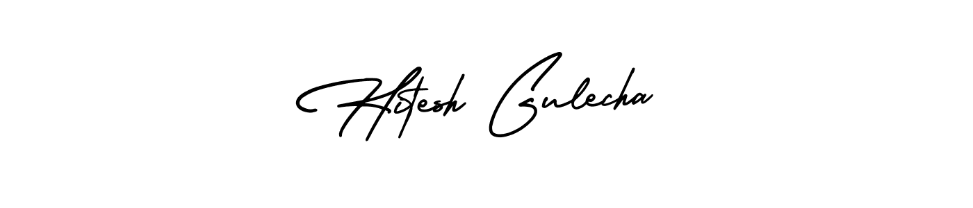 How to Draw Hitesh Gulecha signature style? AmerikaSignatureDemo-Regular is a latest design signature styles for name Hitesh Gulecha. Hitesh Gulecha signature style 3 images and pictures png
