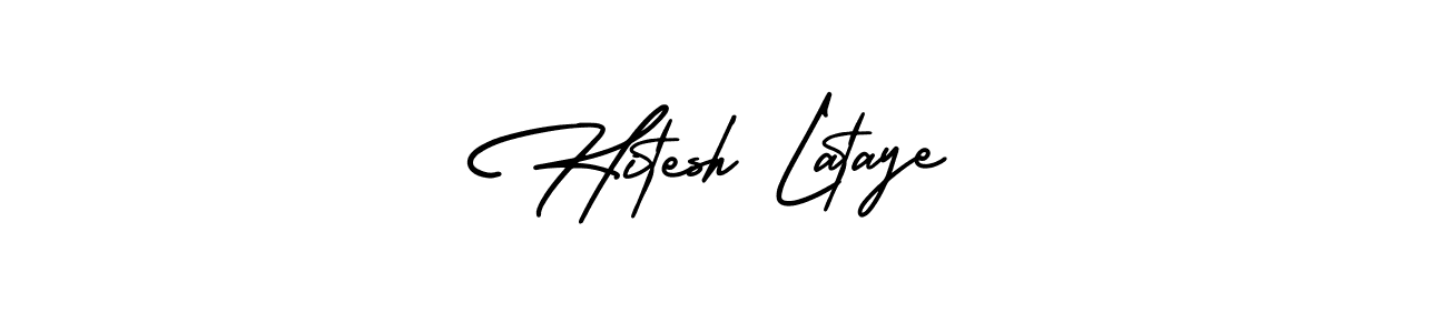 Design your own signature with our free online signature maker. With this signature software, you can create a handwritten (AmerikaSignatureDemo-Regular) signature for name Hitesh Lataye. Hitesh Lataye signature style 3 images and pictures png
