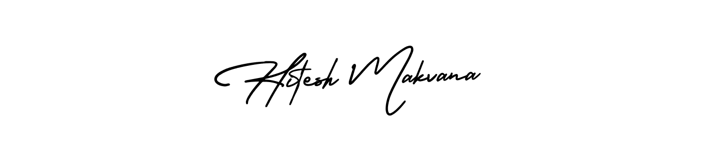 How to make Hitesh Makvana name signature. Use AmerikaSignatureDemo-Regular style for creating short signs online. This is the latest handwritten sign. Hitesh Makvana signature style 3 images and pictures png