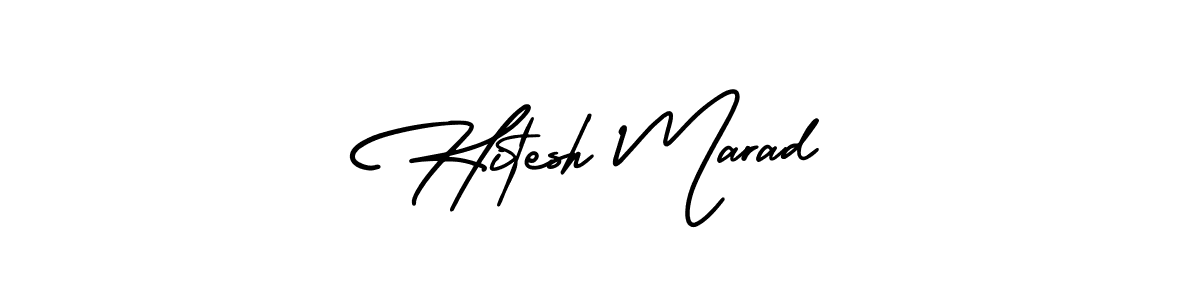 How to Draw Hitesh Marad signature style? AmerikaSignatureDemo-Regular is a latest design signature styles for name Hitesh Marad. Hitesh Marad signature style 3 images and pictures png