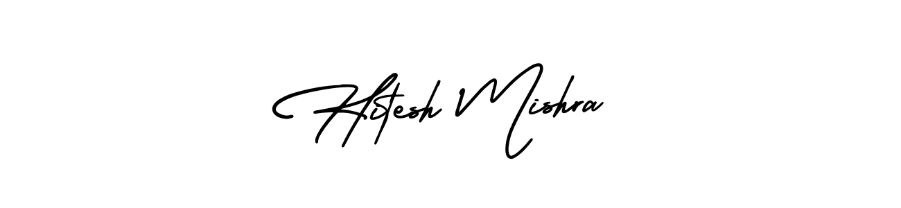 This is the best signature style for the Hitesh Mishra name. Also you like these signature font (AmerikaSignatureDemo-Regular). Mix name signature. Hitesh Mishra signature style 3 images and pictures png