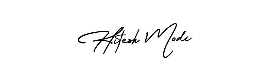 You should practise on your own different ways (AmerikaSignatureDemo-Regular) to write your name (Hitesh Modi) in signature. don't let someone else do it for you. Hitesh Modi signature style 3 images and pictures png