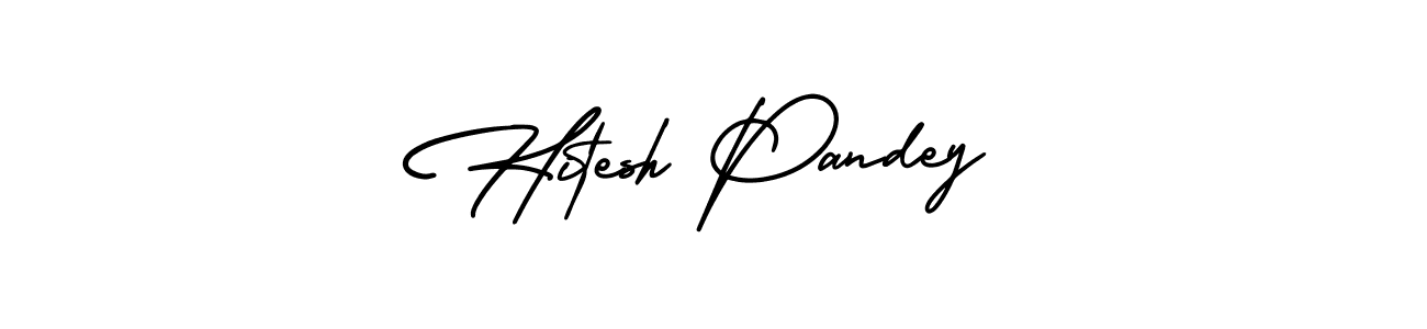 The best way (AmerikaSignatureDemo-Regular) to make a short signature is to pick only two or three words in your name. The name Hitesh Pandey include a total of six letters. For converting this name. Hitesh Pandey signature style 3 images and pictures png