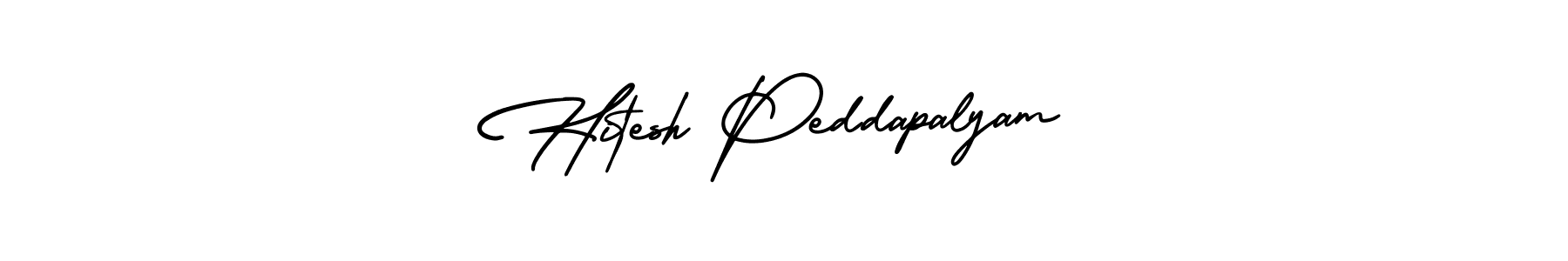 How to make Hitesh Peddapalyam signature? AmerikaSignatureDemo-Regular is a professional autograph style. Create handwritten signature for Hitesh Peddapalyam name. Hitesh Peddapalyam signature style 3 images and pictures png