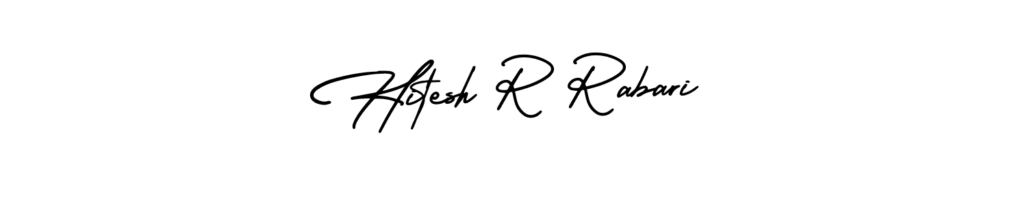 Use a signature maker to create a handwritten signature online. With this signature software, you can design (AmerikaSignatureDemo-Regular) your own signature for name Hitesh R Rabari. Hitesh R Rabari signature style 3 images and pictures png