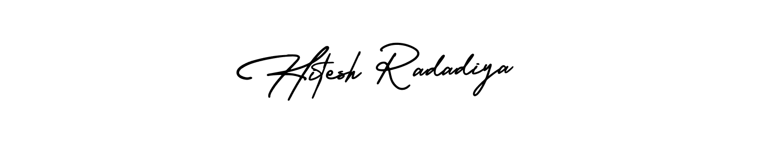 if you are searching for the best signature style for your name Hitesh Radadiya. so please give up your signature search. here we have designed multiple signature styles  using AmerikaSignatureDemo-Regular. Hitesh Radadiya signature style 3 images and pictures png