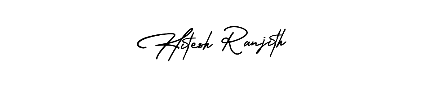 Also You can easily find your signature by using the search form. We will create Hitesh Ranjith name handwritten signature images for you free of cost using AmerikaSignatureDemo-Regular sign style. Hitesh Ranjith signature style 3 images and pictures png