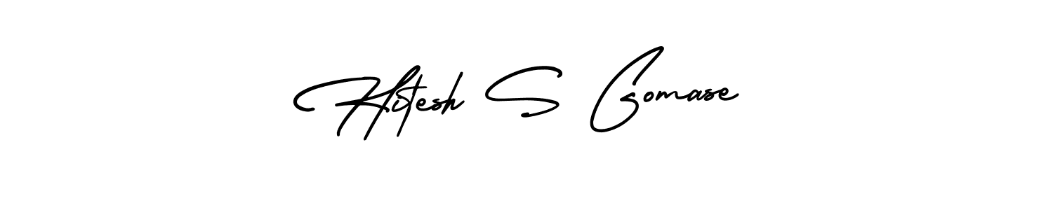 How to make Hitesh S Gomase signature? AmerikaSignatureDemo-Regular is a professional autograph style. Create handwritten signature for Hitesh S Gomase name. Hitesh S Gomase signature style 3 images and pictures png