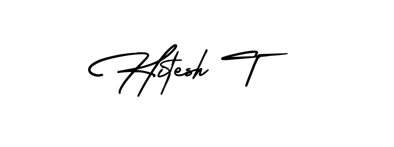 Design your own signature with our free online signature maker. With this signature software, you can create a handwritten (AmerikaSignatureDemo-Regular) signature for name Hitesh T. Hitesh T signature style 3 images and pictures png