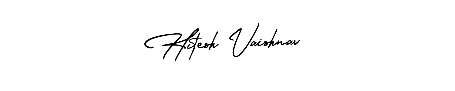 Use a signature maker to create a handwritten signature online. With this signature software, you can design (AmerikaSignatureDemo-Regular) your own signature for name Hitesh Vaishnav. Hitesh Vaishnav signature style 3 images and pictures png