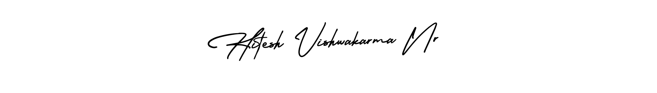 How to make Hitesh Vishwakarma Nr name signature. Use AmerikaSignatureDemo-Regular style for creating short signs online. This is the latest handwritten sign. Hitesh Vishwakarma Nr signature style 3 images and pictures png