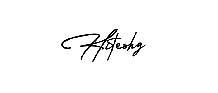 The best way (AmerikaSignatureDemo-Regular) to make a short signature is to pick only two or three words in your name. The name Hiteshg include a total of six letters. For converting this name. Hiteshg signature style 3 images and pictures png