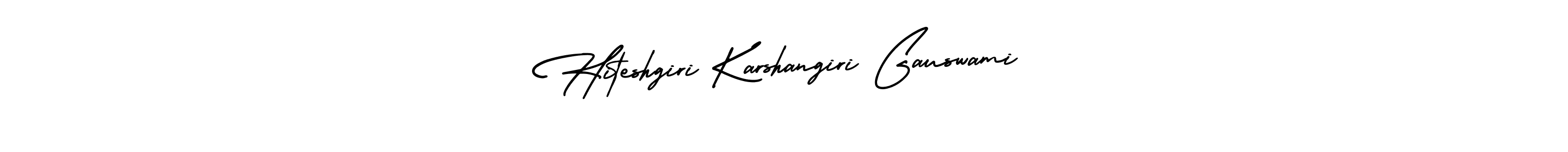 Hiteshgiri Karshangiri Gauswami stylish signature style. Best Handwritten Sign (AmerikaSignatureDemo-Regular) for my name. Handwritten Signature Collection Ideas for my name Hiteshgiri Karshangiri Gauswami. Hiteshgiri Karshangiri Gauswami signature style 3 images and pictures png