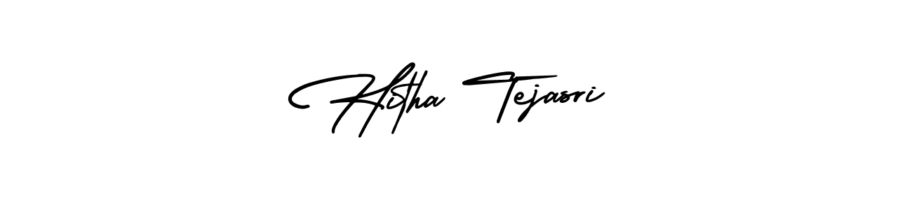 How to make Hitha Tejasri name signature. Use AmerikaSignatureDemo-Regular style for creating short signs online. This is the latest handwritten sign. Hitha Tejasri signature style 3 images and pictures png