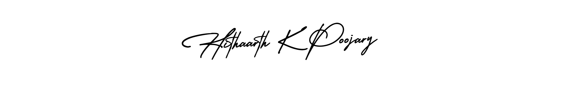 Also You can easily find your signature by using the search form. We will create Hithaarth K Poojary name handwritten signature images for you free of cost using AmerikaSignatureDemo-Regular sign style. Hithaarth K Poojary signature style 3 images and pictures png