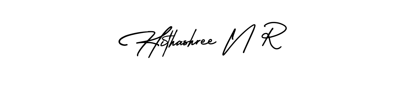 How to Draw Hithashree N R signature style? AmerikaSignatureDemo-Regular is a latest design signature styles for name Hithashree N R. Hithashree N R signature style 3 images and pictures png