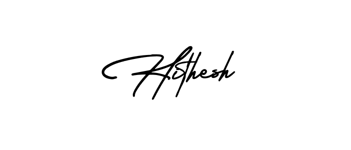 Make a beautiful signature design for name Hithesh. With this signature (AmerikaSignatureDemo-Regular) style, you can create a handwritten signature for free. Hithesh signature style 3 images and pictures png