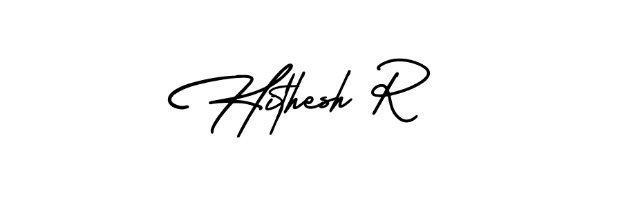 Design your own signature with our free online signature maker. With this signature software, you can create a handwritten (AmerikaSignatureDemo-Regular) signature for name Hithesh R. Hithesh R signature style 3 images and pictures png