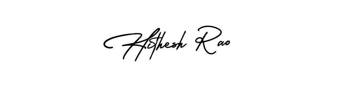 AmerikaSignatureDemo-Regular is a professional signature style that is perfect for those who want to add a touch of class to their signature. It is also a great choice for those who want to make their signature more unique. Get Hithesh Rao name to fancy signature for free. Hithesh Rao signature style 3 images and pictures png