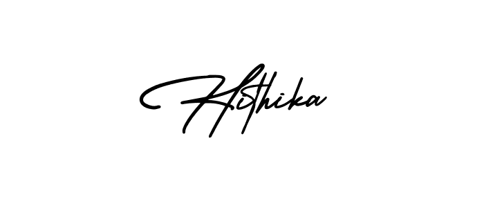 How to make Hithika signature? AmerikaSignatureDemo-Regular is a professional autograph style. Create handwritten signature for Hithika name. Hithika signature style 3 images and pictures png