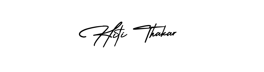 Use a signature maker to create a handwritten signature online. With this signature software, you can design (AmerikaSignatureDemo-Regular) your own signature for name Hiti Thakar. Hiti Thakar signature style 3 images and pictures png