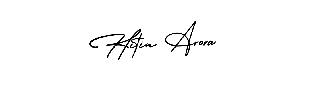 It looks lik you need a new signature style for name Hitin Arora. Design unique handwritten (AmerikaSignatureDemo-Regular) signature with our free signature maker in just a few clicks. Hitin Arora signature style 3 images and pictures png